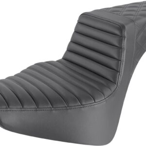 Step-Up Seat - Front Tuck-n-Roll/Rear Lattice Stitch - Black