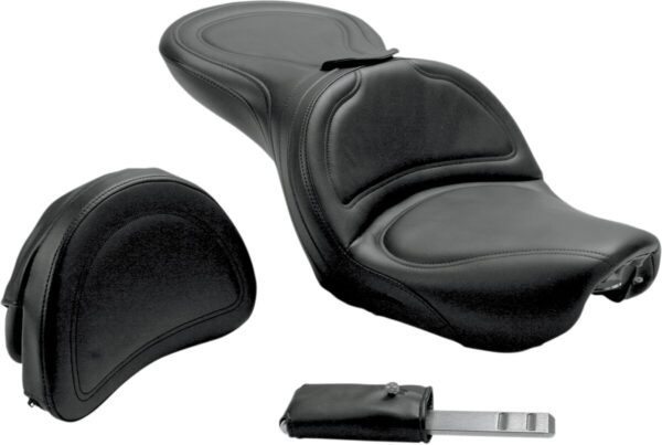 Seat - explorer™ - with backrest - stitched - black - fxd '04-'05