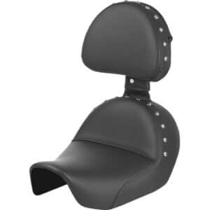 Heels Down Solo Seat - With Backrest - Studded - Black - Dyna