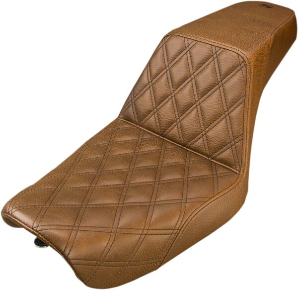 Step-Up Seat - Front Lattice Stitch - Brown - Dyna