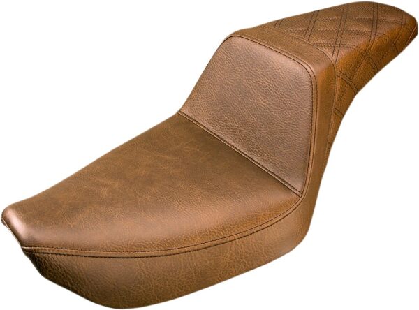 Step-up seat - rear lattice stitched - brown - dyna