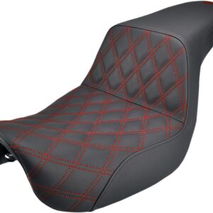 Step-Up Seat - Front Lattice Stitch/With Red Stitching - Black - Dyna