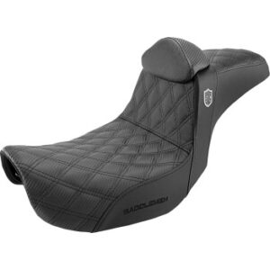 Pro Series SDC Performance Seat - with Backrest - Lattice Stitch/Lumbar Gripper - FLD/FXD '06-'17