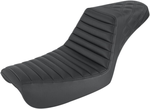 Step-Up Seat - Front Tuck-n-Roll/Rear Lattice Stitch - Black - FXD