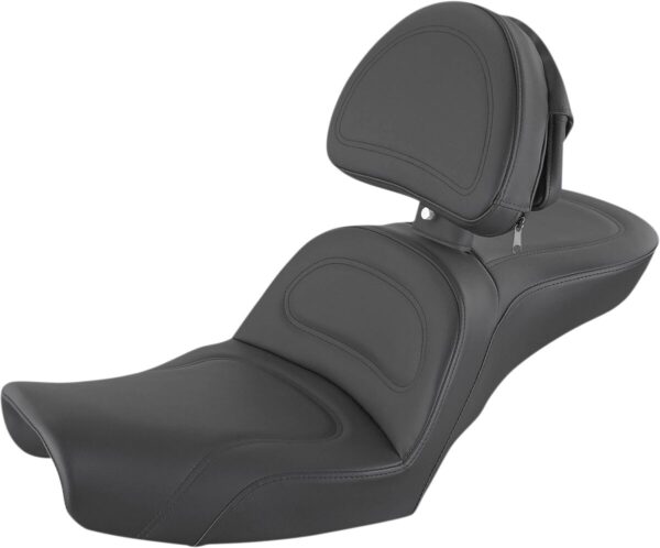 Explorer seat - with backrest - stitched - black - dyna