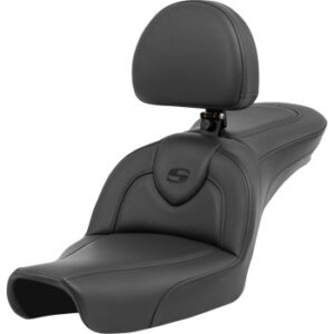 Roadsofa™ Seat - with Backrest - Black/Black Stitching - FXD '96-'03