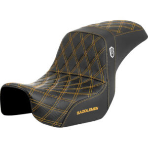 Pro Series SDC Performance Seat - Carbon Fiber/Lumbar Gripper - Gold Stitch - Dyna '06-'17