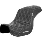 Pro Series SDC Performance Seat - Carbon Fiber/Lumbar Gripper - White Stitch - Dyna '06-'17