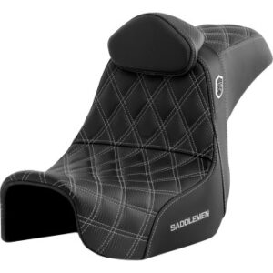 Pro Series SDC Performance Seat - with Backrest - Silver Stitch - Dyna '06-'17