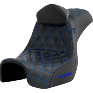 Pro Series SDC Performance Seat - with Backrest - Blue Stitch - Dyna '06-'17