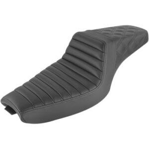 Step-Up Seat - Front Tuck-n-Roll/Rear Lattice Stitch - Black