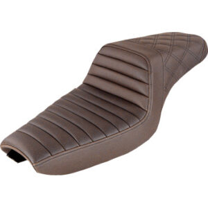 Step-Up Seat - Front Tuck-n-Roll/Rear Lattice Stitch - Brown