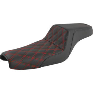 Step-Up Seat - Front Lattice Stitch/With Red Stitching - Black - XL