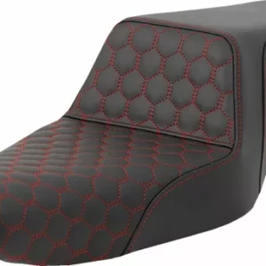 Step-Up Seat - Honeycomb - Red Stitching - 3.3 Gal Tank - Sportster '04-'22