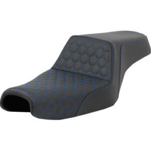 Step-Up Seat - Honeycomb - Blue Stitching - 3.3 Gal Tank - Sportster '04-'22