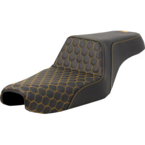 Step-Up Seat - Honeycomb - Gold Stitching - 3.3 Gal Tank - Sportster '04-'22