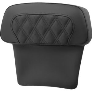 Chopped Tour Pak Backrest Pad - RoadSofa™ - Perforated Black w/ Lattice Stitch - FLT/FLH '14-'23