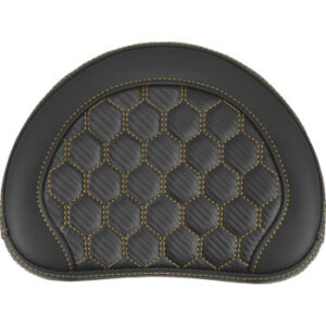 RoadSofa™ Sissy Bar Pad - Honeycomb - Gold Stitching