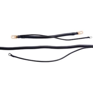 Mega Battery Cables with 12" Auxiliary Wire 10" Positive Black