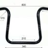 1 handlebars 13. 5 34cm rise organic black or chrome fits 1 inch handlebar clamps 1