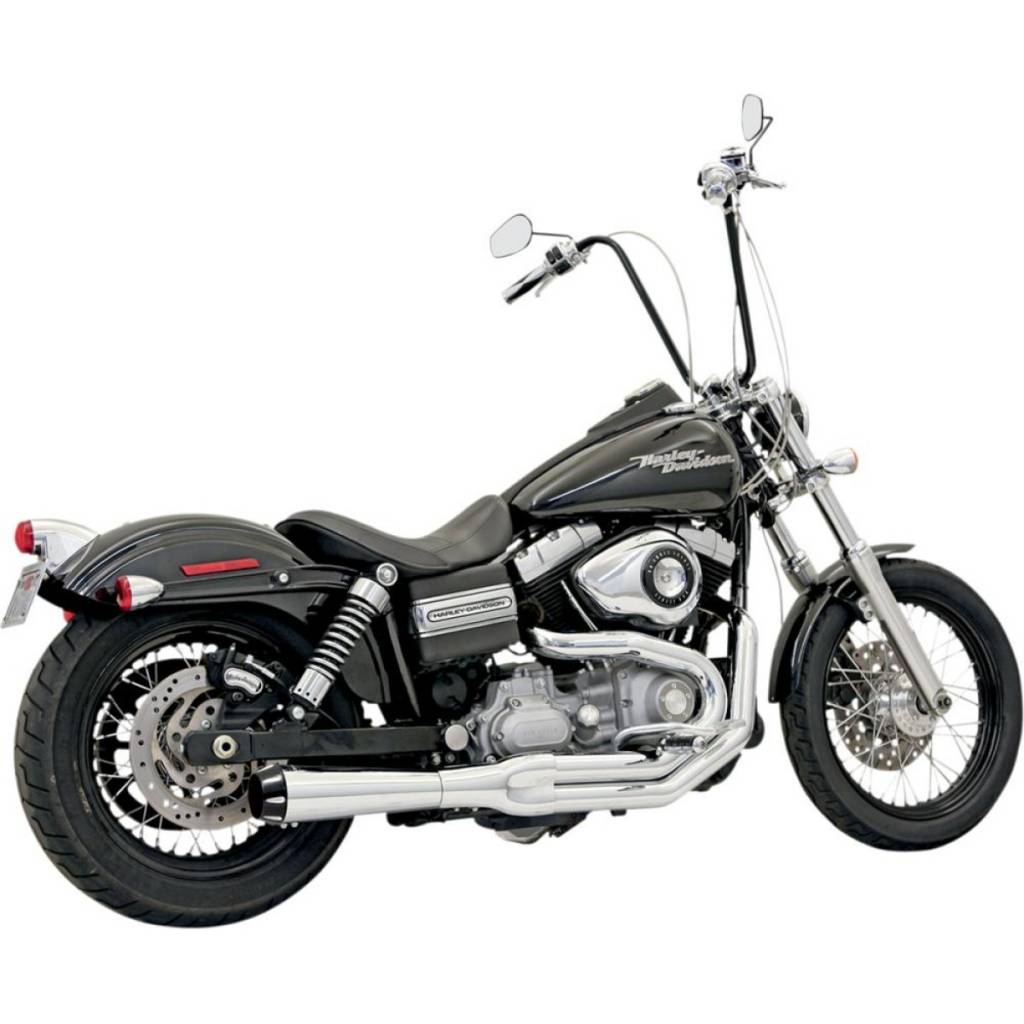 2-1 MEGA Road Rage II FXD Chrome or Black Fits:. 99‐17 FXD/​FXDWG