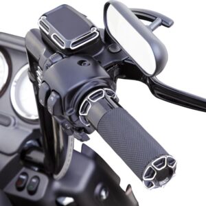 Beveled Fusion Grips Black Anodized 1" Throttle Cables