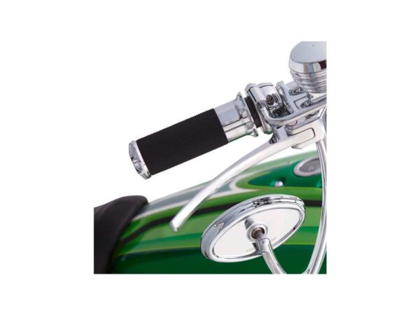 Beveled Fusion Grips Chrome 1" Throttle Cables