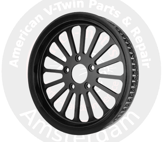Black spoke pulley 1 1/8 x 70 tooth fits: 00-05 dyna, 00-06 softail 1 Black spoke pulley 1 1/8 x 70 tooth fits: 00-05 dyna