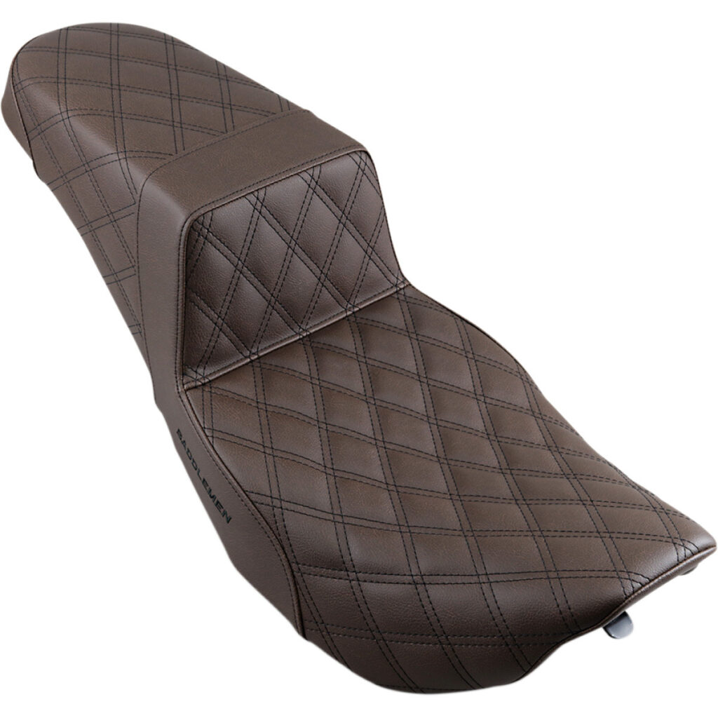 Brown Step Up Full Lattice Stitched Seat 99‐07 Touring