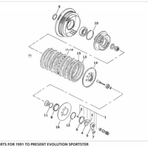 CLUTCH PARTS FOR 1991 TO PRESENT EVOLUTION SPORTSTER