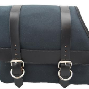 Canvas Left Side Saddle bag - Black with Black Leather Accents  Fits: > 82-03 Sportster