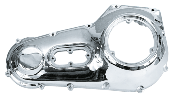 Chrome outer primary cover fits: > 1989-1993 softail and 1991-1993 dyna