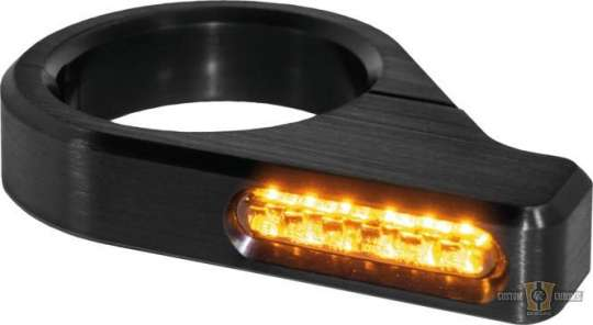 Classic LED Turn Signal Black or Silver Anodized Clear LED Fits: > 39 - 41 mm fork tubes