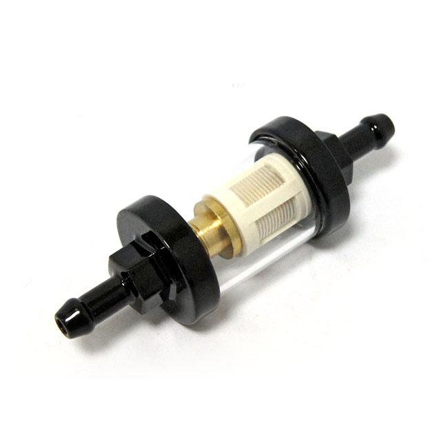 Clear view  fuel filter 1/4" ID (6.35mm) . Chrome or Black