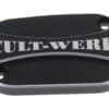 Front brake master cylinder cover with cult werk lettering black