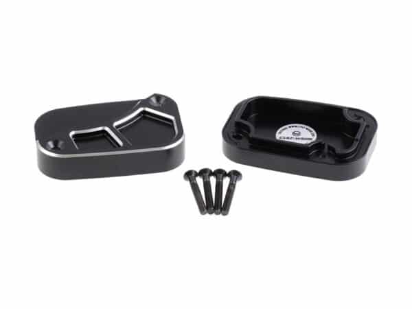 Front Brake- and Clutch Master Cylinder Cover Set Racing Black Cut