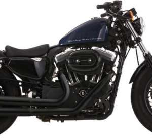 Double Groove Exhaust Systems Black 2 in 2 Fits: > 14-20 Sportster