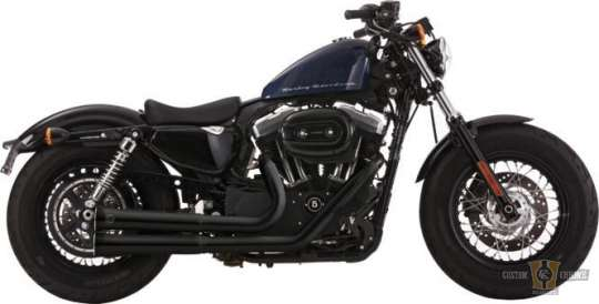 Double Groove Exhaust Systems Black 2 in 2 Fits: > 14-20 Sportster