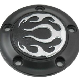 Engine Black 5-hole flame point cover Fits: > 99-17 Twin Cam