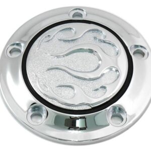 Engine Chrome 5-hole flame point cover  Fits: > 99-17 Twin Cam