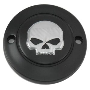 Engine point cover skull - Black  Fits: > 70-99 Bigtwin; 71-20 XL Sportster