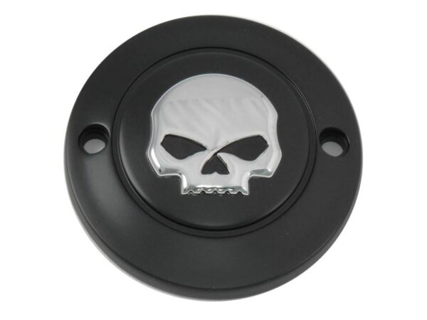 Engine point cover skull - black  fits: > 70-99 bigtwin; 71-20 xl sportster