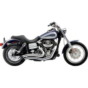 Exhaust system Speedster Short Swept chrome heat shields; For all 12‑16 Dyna models (except FLD)