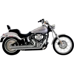 Exhaust system Speedster Slash Down chrome heat shields; For all 12-16 FXST/ FLST models