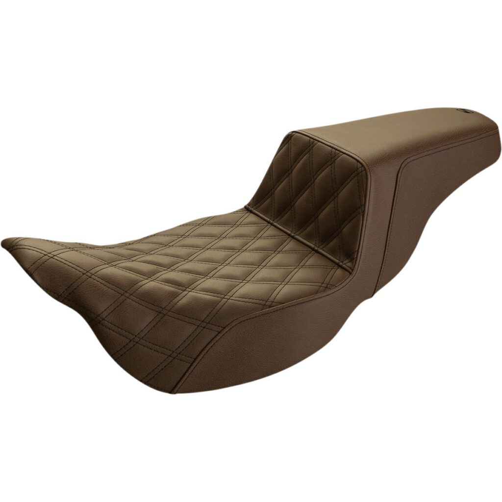 Extended reach Brown Step Up Lattice Stitched Seat Fits: > 08‐22 Touring