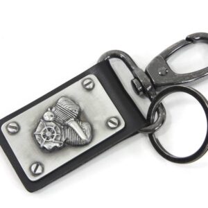 Flathead style keychain with a silver patina finish Fits: > Universal