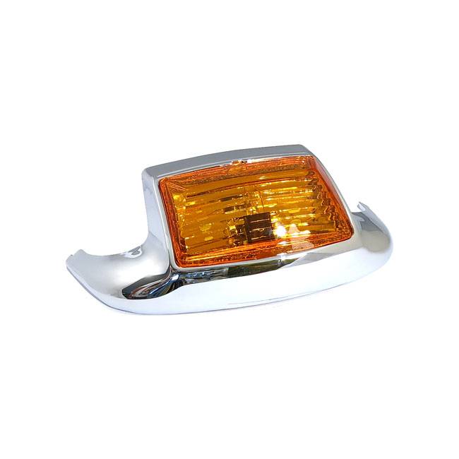 Front Fender chrome or black Tip Light  Amber lens Fits: > 80-99 FL models