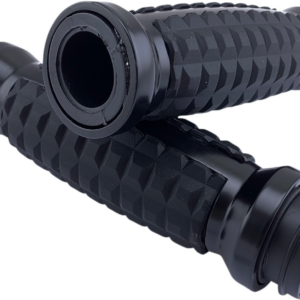 Grenade Grips Black or Chrome  Fits: > 08-22 H-D with e-throttle