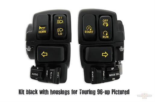 Handlebar Black Backlight Switch Kit Touring  Fits: > 96-13 Touring