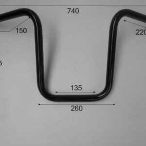 Handlebar Narrow Ape Hanger low Black or Chrome  Fits: > 1 inch handlebar clamps